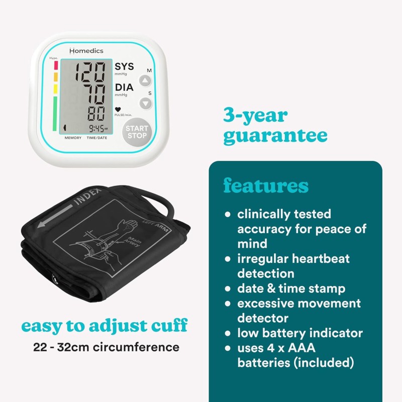 HoMedics Diagnostics Blood Pressure Monitor - BPA-5020 - Arm Auto — Buy in Cyprus with Fast Delivery
