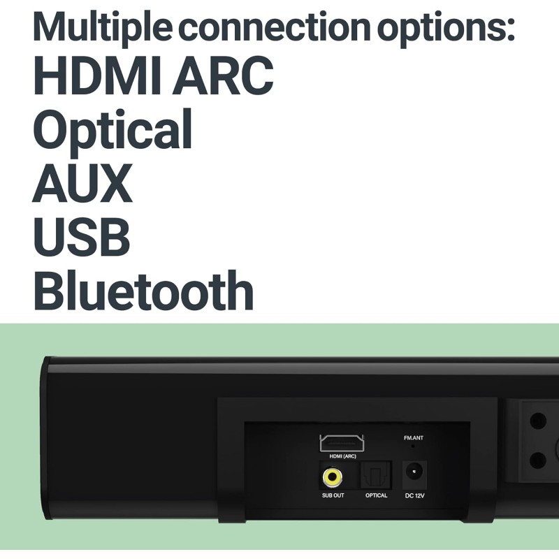 Majority Soundbar - K2 - 150W Wireless Subwoofer BT-USB-HDMI — Buy in Cyprus with Fast Delivery