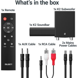 Majority Soundbar - K2 - 150W Wireless Subwoofer BT-USB-HDMI — Buy in Cyprus with Fast Delivery