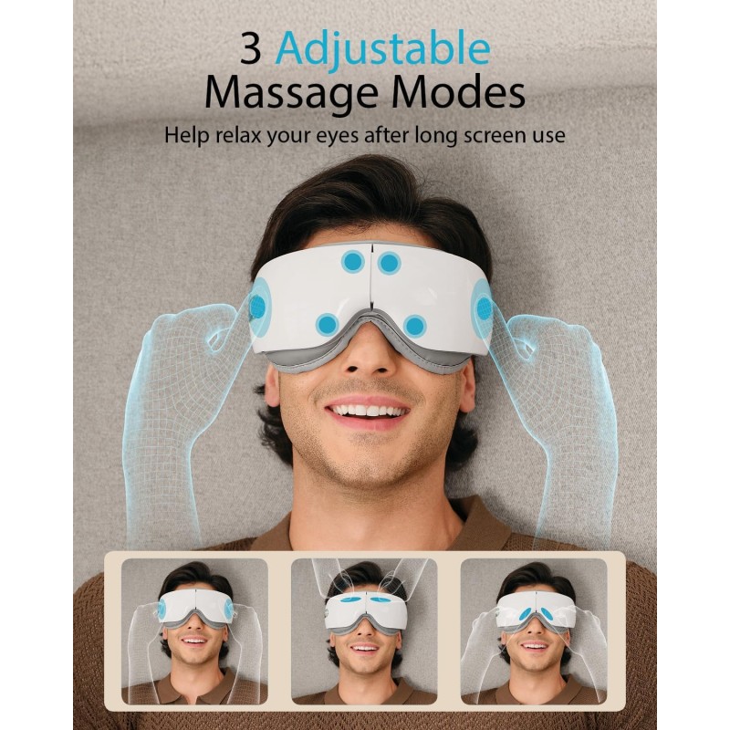 SKG Eye Massager - ES500 - Skin Friendly-Hot Compress-Music-Black — Buy in Cyprus with Fast Delivery