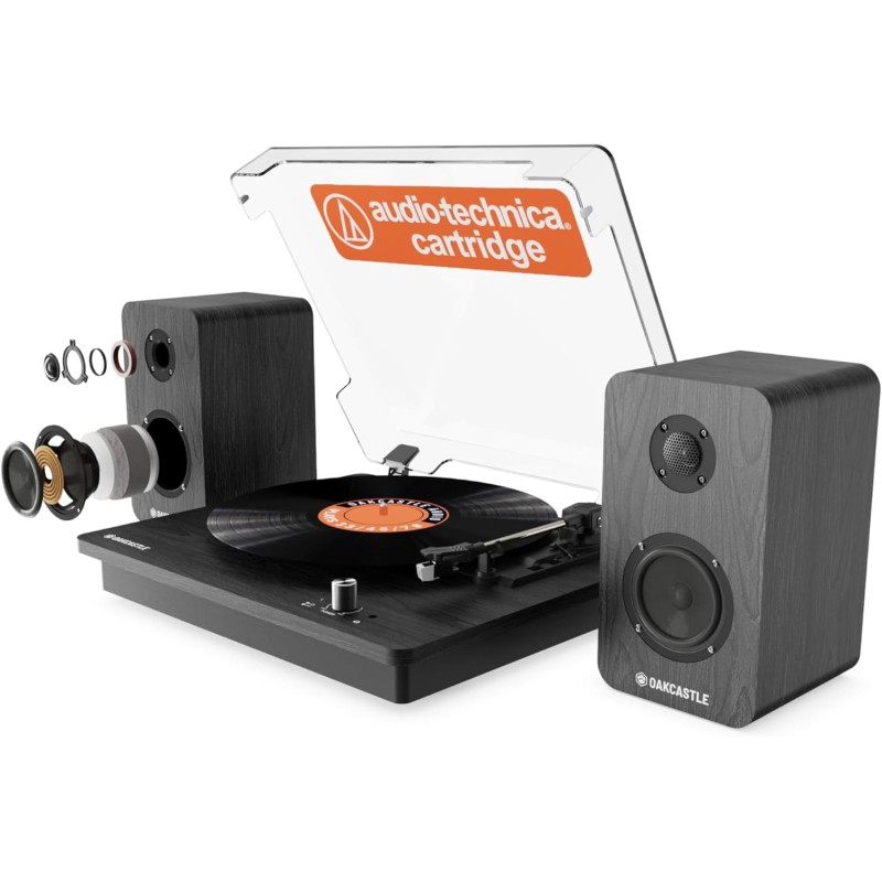 Majority Turntable - TT200 - Belt Drive & 2x External 50W Speakers (Oakcastle) — Buy in Cyprus with Fast Delivery