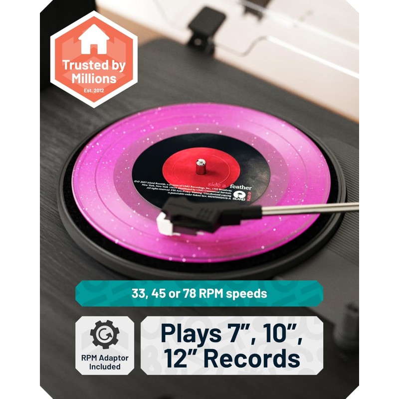 Majority Turntable - TT200 - Belt Drive & 2x External 50W Speakers (Oakcastle) — Buy in Cyprus with Fast Delivery