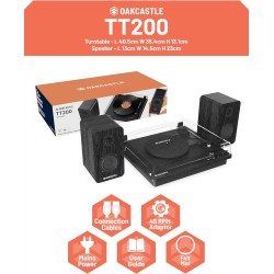 Majority Turntable - TT200 - Belt Drive & 2x External 50W Speakers (Oakcastle) — Buy in Cyprus with Fast Delivery