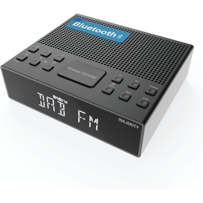 Majority KNAPWELL Radio Bedside Clock - Dual Alarm FM,BT,USB Charging — Buy in Cyprus with Fast Delivery