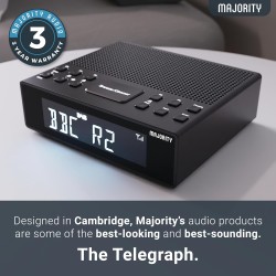 Majority KNAPWELL Radio Bedside Clock - Dual Alarm FM,BT,USB Charging — Buy in Cyprus with Fast Delivery