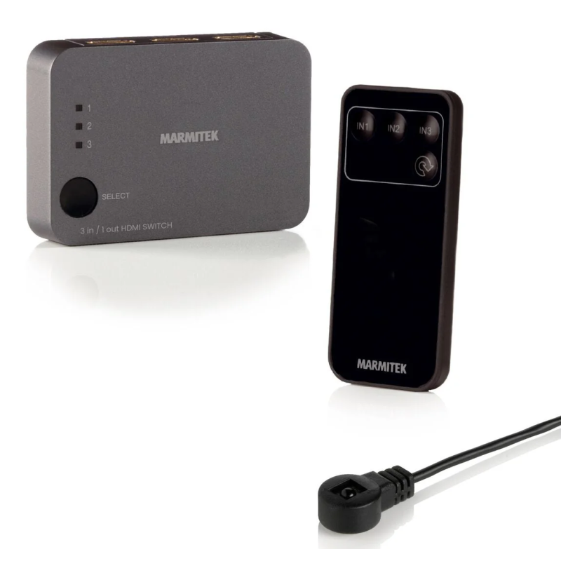 Marmitek HDMI Switch - Connect 310 UHD 2.0 - 3x1 4K 60Hz with IR Receiver — Buy in Cyprus with Fast Delivery
