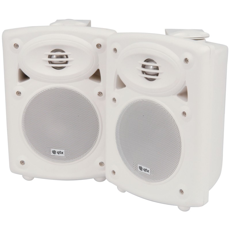 QTX Active Onwall Speakers Pair 5.25'' 2x20W White - QR5W - Active Onwall Speakers Pair 5.25'' 2x20W White