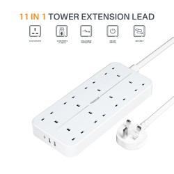 Tessan 8-Gang Extension - TS-204-C - 2 USB-A USB C 2m 13A — Buy in Cyprus with Fast Delivery