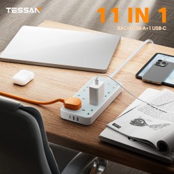 Tessan 8-Gang Extension - TS-204-C - 2 USB-A USB C 2m 13A — Buy in Cyprus with Fast Delivery