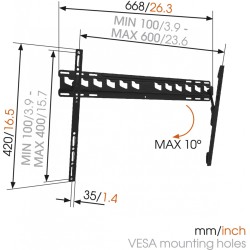 Vogels TV Wall Mount - MA4010 - Tilt TV Wall Mount 40-65'' Black — Buy in Cyprus with Fast Delivery