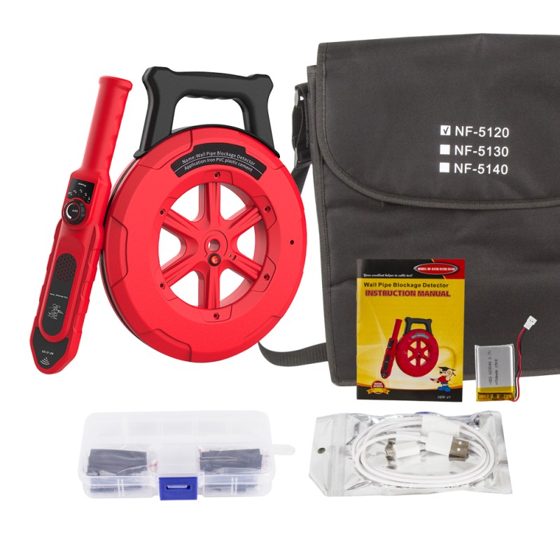 Noyafa Wall Pipe Blockage Detector - NF-5130 - IP67 Waterproof, Rechargeable, with 30m Detection Range