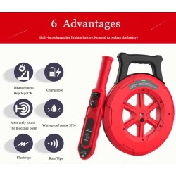 Noyafa Wall Pipe Blockage Detector - NF-5130 - IP67 Waterproof, Rechargeable, with 30m Detection Range