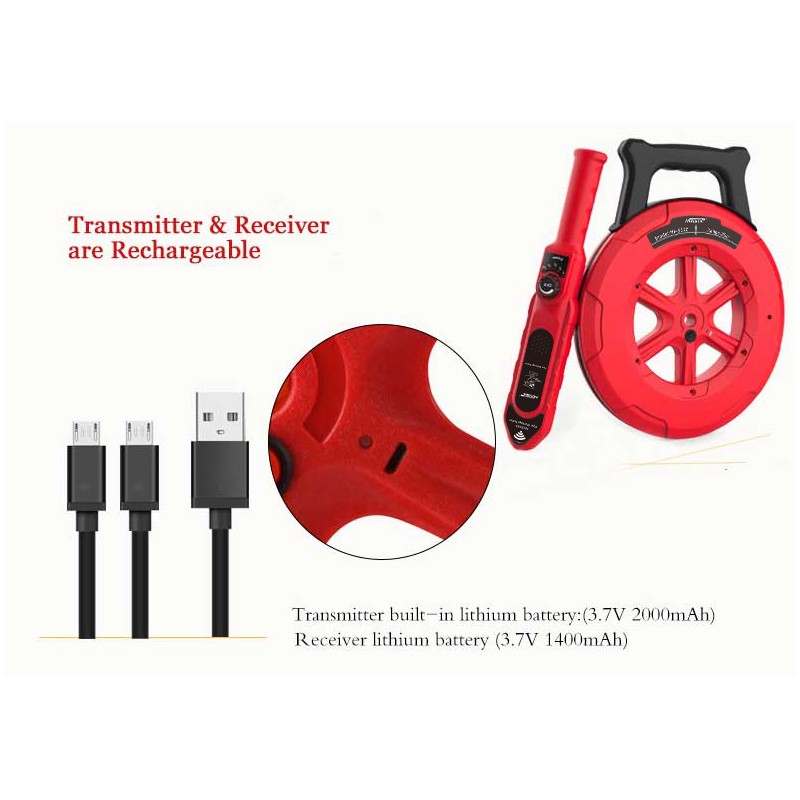 Noyafa Wall Pipe Blockage Detector - NF-5130 - IP67 Waterproof, Rechargeable, with 30m Detection Range