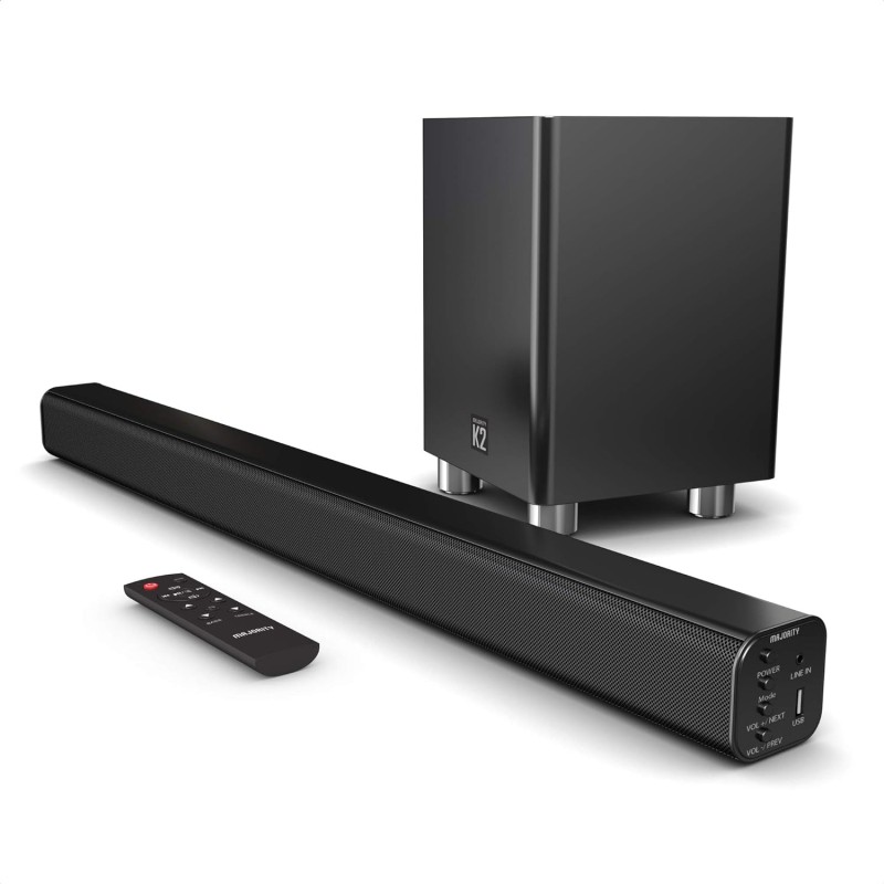Majority Soundbar - K2 - 150W BT USB Optical HDMI Wireless Subwoofer Black (UK) — Buy in Cyprus with Fast Delivery