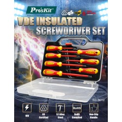 Proskit Screwdriver - SD-8012 - Insulated VDE Set of 7 pcs — Buy in Cyprus with Fast Delivery