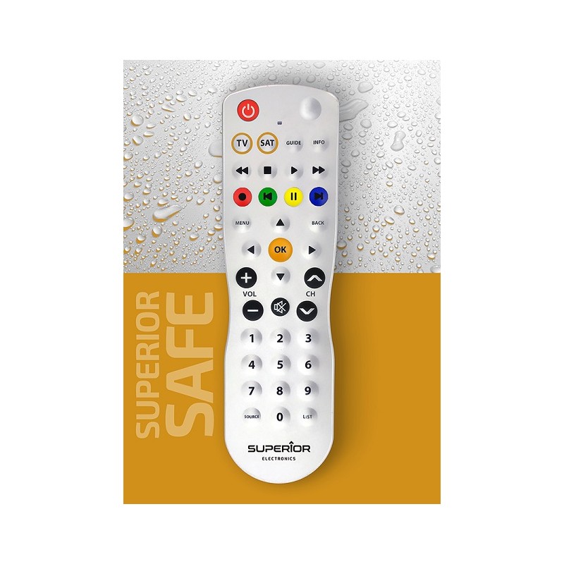 Superior SAFE TV SAT Universal Remote Control - Washable — Buy in Cyprus with Fast Delivery