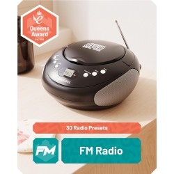 Majority Oakcastle Portable CD Player Boombox - CD250 - Portable, CD Player, Boombox, Bluetooth, FM Radio