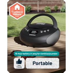 Majority Oakcastle Portable CD Player Boombox - CD250 - Portable, CD Player, Boombox, Bluetooth, FM Radio