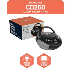 Majority Oakcastle Portable CD Player Boombox - CD250 - Portable, CD Player, Boombox, Bluetooth, FM Radio