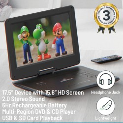 Majority DVD Player Portable & Rechargeable 15.6'' Swivel & Flip HD Screen (Oakcastle) — Buy in Cyprus with Fast Delivery