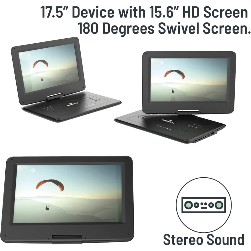 Majority DVD Player Portable & Rechargeable 15.6'' Swivel & Flip HD Screen (Oakcastle) — Buy in Cyprus with Fast Delivery