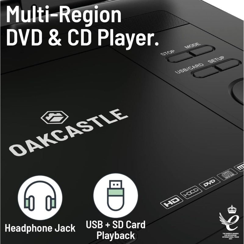 Majority DVD Player Portable & Rechargeable 15.6'' Swivel & Flip HD Screen (Oakcastle) — Buy in Cyprus with Fast Delivery