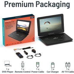 Majority DVD Player Portable & Rechargeable 15.6'' Swivel & Flip HD Screen (Oakcastle) — Buy in Cyprus with Fast Delivery