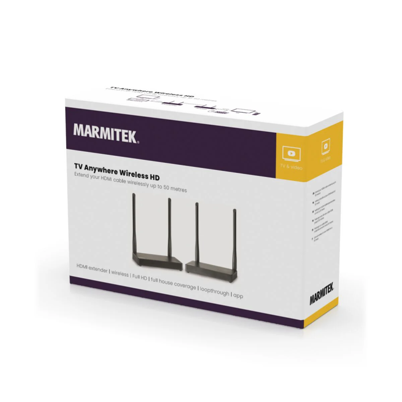 Marmitek Wireless HDMI Extender - up to 50m with IR TV Anywhere Wireless HD — Buy in Cyprus with Fast Delivery