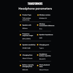 Transformers TWS Earphones - TF-T30 — Buy in Cyprus with Fast Delivery