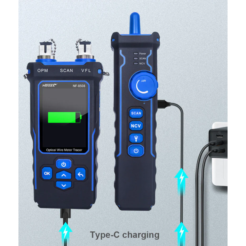 Noyafa Multi-Function Cable Tester - NF-8508 - RJ11, RJ45, PoE, Fiber Optic OPM VFL, NCV & Cable Length Measurement
