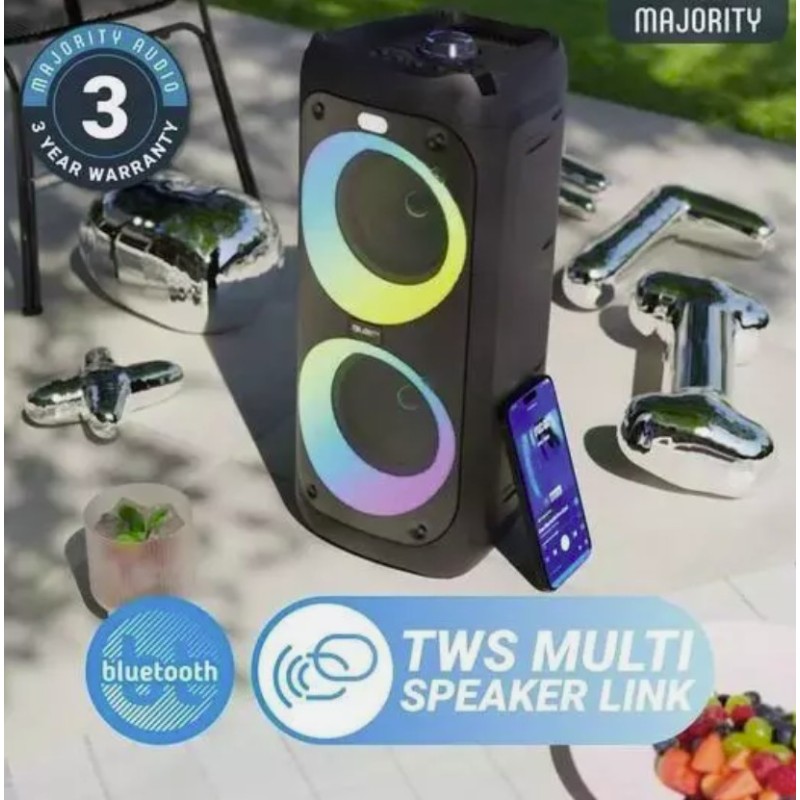 Majority Speakers Portable Karaoke - P200 - 100W Wire Mic BT USB RGB UK — Buy in Cyprus with Fast Delivery