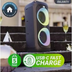 Majority Speakers Portable Karaoke - P200 - 100W Wire Mic BT USB RGB UK — Buy in Cyprus with Fast Delivery