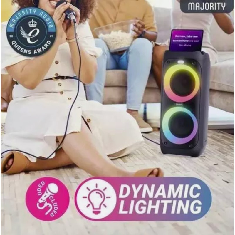Majority Speakers Portable Karaoke - P200 - 100W Wire Mic BT USB RGB UK — Buy in Cyprus with Fast Delivery