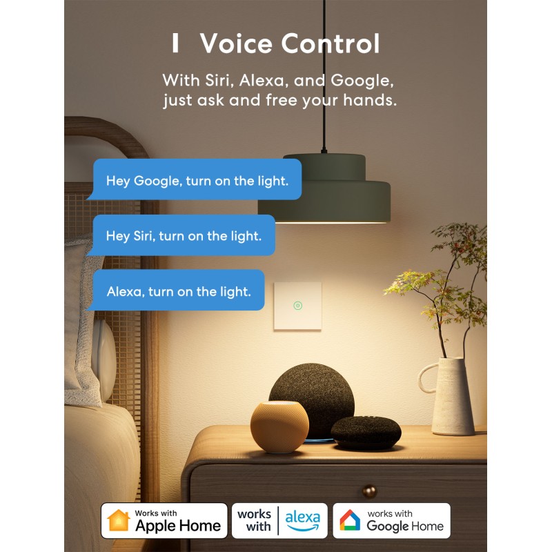 Meross HomeKit Smart Wi-Fi Wall Switch - MSS510HK-EU - 1-Gang 1-way — Buy in Cyprus with Fast Delivery