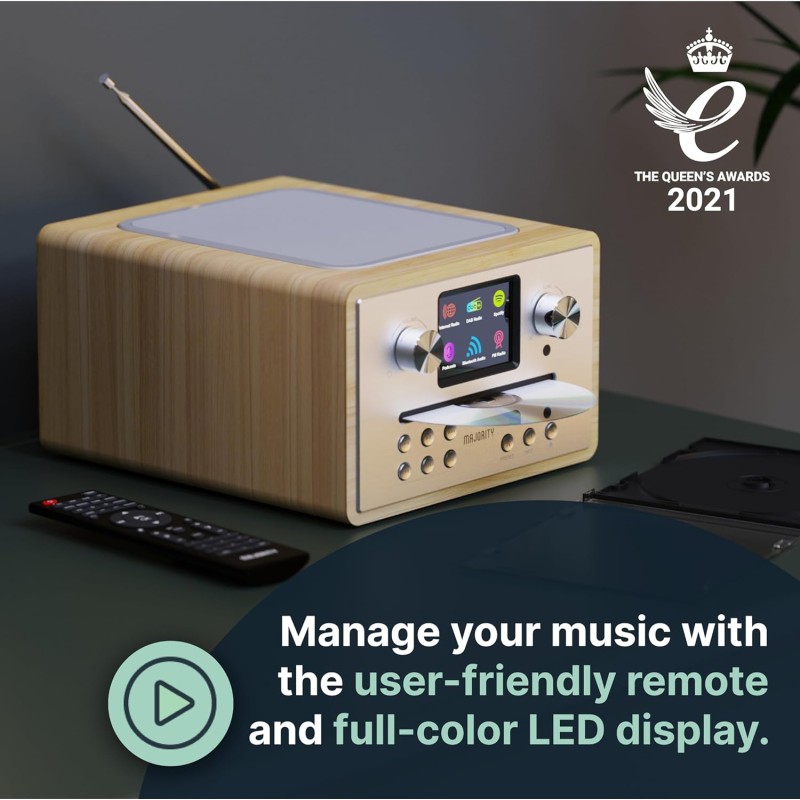 Majority Radio - HOMERTON 2 - FM Radio, CD Player, Bluetooth, Spotify, USB Oak — Buy in Cyprus with Fast Delivery