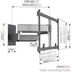 Vogels ELITE TV Wall Mount - TVM5855 - 60x40 Turn up to 75kg (THIN550 Replacement) — Buy in Cyprus with Fast Delivery