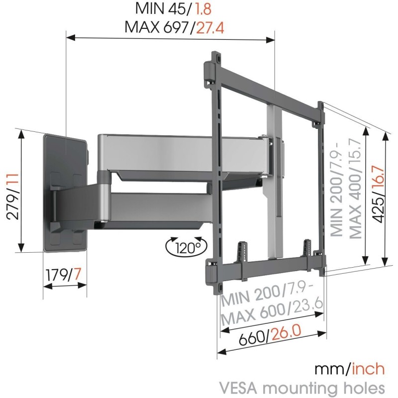 Vogels ELITE TV Wall Mount - TVM5855 - 60x40 Turn up to 75kg (THIN550 Replacement) — Buy in Cyprus with Fast Delivery