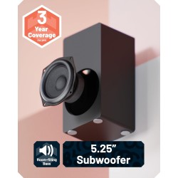 Majority Soundbar - SB80 XTRA - Split 2in1 Bar Speakers 200W 2.1 with Sub,BT,HDMI,USB (Oakcastle)