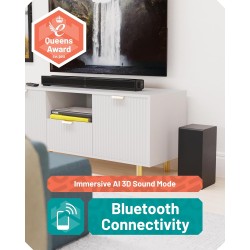 Majority Soundbar - SB80 XTRA - Split 2in1 Bar Speakers 200W 2.1 with Sub,BT,HDMI,USB (Oakcastle)