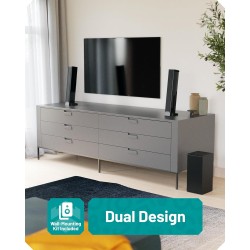 Majority Soundbar - SB80 XTRA - Split 2in1 Bar Speakers 200W 2.1 with Sub,BT,HDMI,USB (Oakcastle)