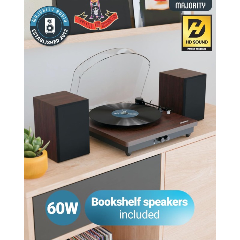 Majority Turntable - MOTO PLUS - incl 60W Speakers & Audio Technica Cartridge — Buy in Cyprus with Fast Delivery