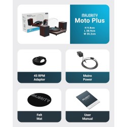 Majority Turntable - MOTO PLUS - incl 60W Speakers & Audio Technica Cartridge — Buy in Cyprus with Fast Delivery
