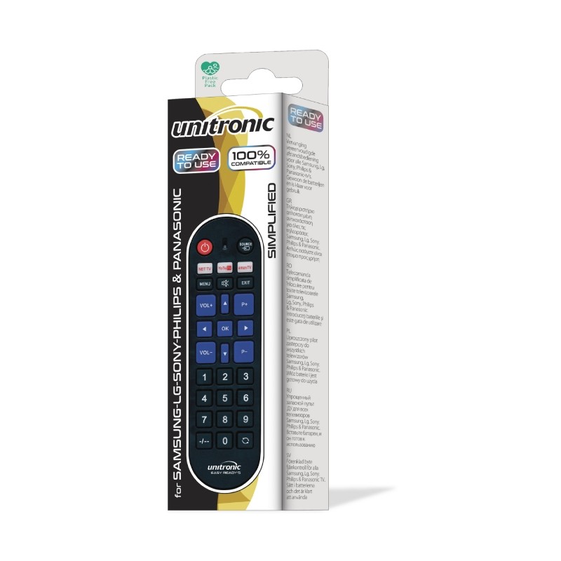 Unitronic Replacement Remote - Ready5 - Easy Multribrand TV Replacement Remote — Buy in Cyprus with Fast Delivery