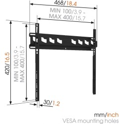 Vogels FLAT TV Wall Mount 32-65'' Fixed Black - MA3000 - FLAT TV Wall Mount 32-65'' Fixed Black