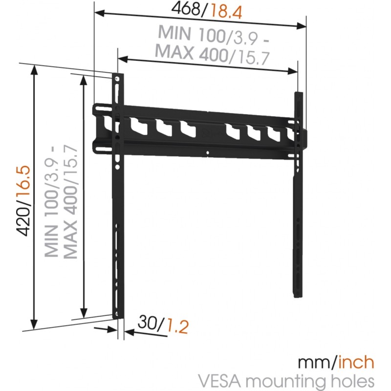 Vogels FLAT TV Wall Mount 32-65'' Fixed Black - MA3000 - FLAT TV Wall Mount 32-65'' Fixed Black