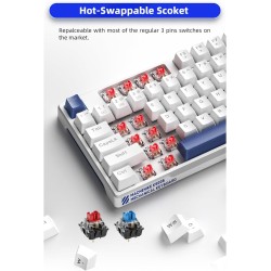 Machenike Keyboard - K500-B87 - White Blue Wired Gaming Keyboard 87 Blue Switch Keys — Buy in Cyprus with Fast Delivery