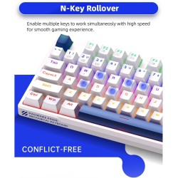 Machenike Keyboard - K500-B87 - White Blue Wired Gaming Keyboard 87 Blue Switch Keys — Buy in Cyprus with Fast Delivery