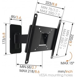 Vogels TV Wall Mount - MA2030 - TURN 19-37'' 1 arm Black — Buy in Cyprus with Fast Delivery