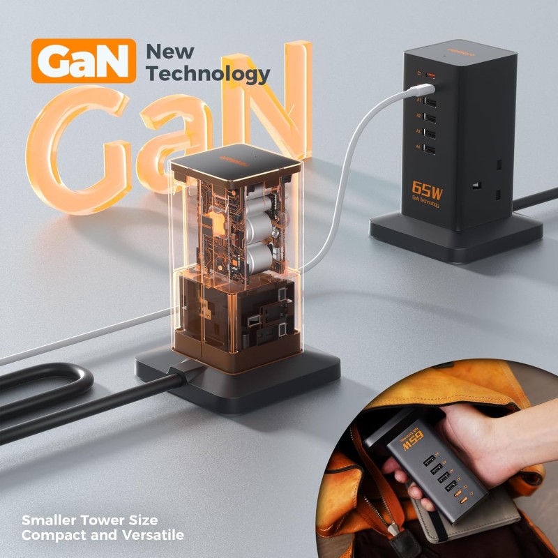 Tessan 2 Gang Extension - TS-FS02UK00 - 4 USB-A 2 USB C 2m 13A — Buy in Cyprus with Fast Delivery