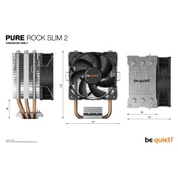be quiet! Pure Rock Slim 2 - Slim Tower CPU Cooler, Silver, 92mm PWM Fan, 130W TDP — Buy in Cyprus with Fast Delivery
